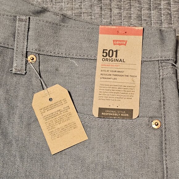 LEVI 501 Men's Jean Shrink-to-Fit Size 42x32 Original - Picture 6 of 9